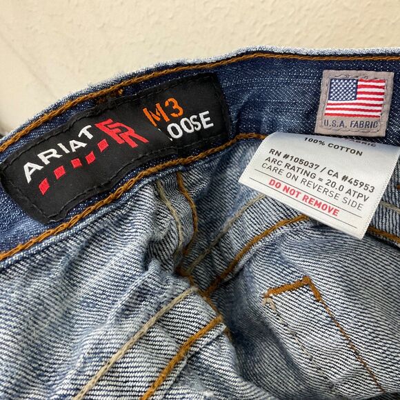 Ariat FR Jeans Men 38x 34 - fits 37x 33.5 M3 CAT2 Loose Fit Welding * Stained - Picture 4 of 15